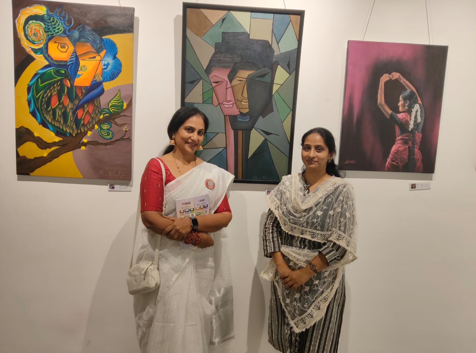 Art gallery interview during an exhibition event